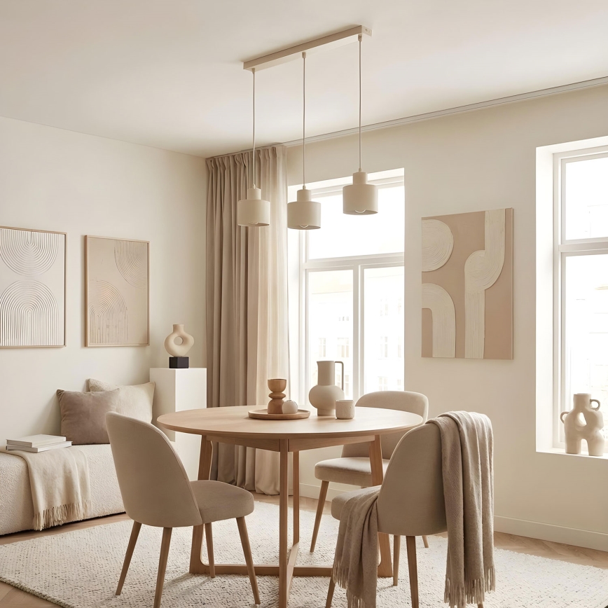 Piekaramā lustra ar vadu PARKLA 3xE27/15W/230V bēša