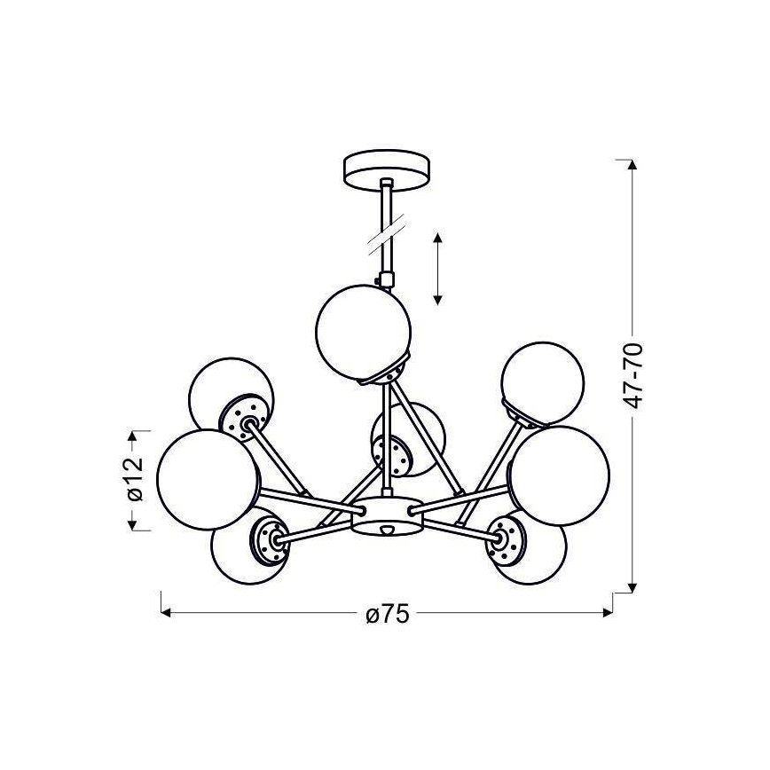 Piekarama lustra BEST 8xE14/40W/230V