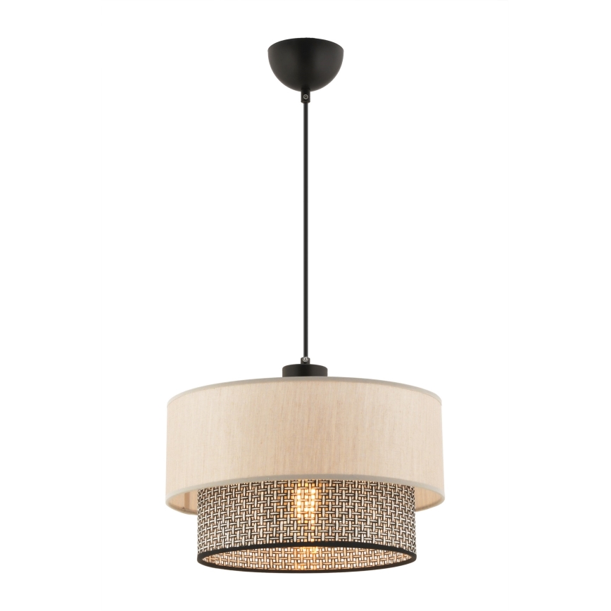 Piekaramā lustra ECHO ar vadu 1xE27/60W/230V bēšs/pelēks