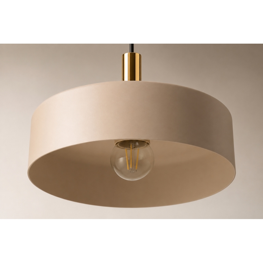 Piekaramā lustra LATTE uz troses 3xE27/60W/230V bēša/melna/zelta