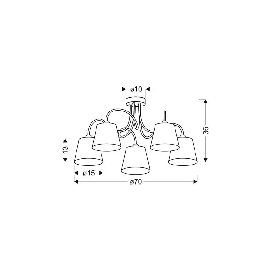 Piekarama lustra LUK 5xE14/40W/230V