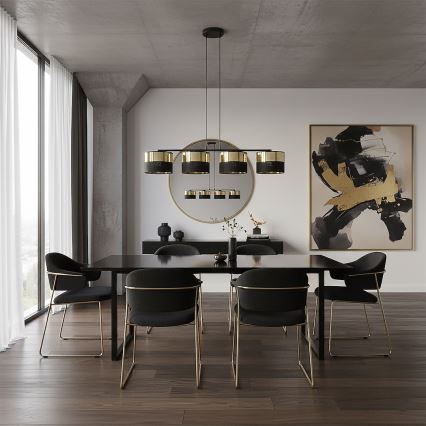Piekaramā lustra LUX uz vada 4xE27/15W/230V melna/zelta