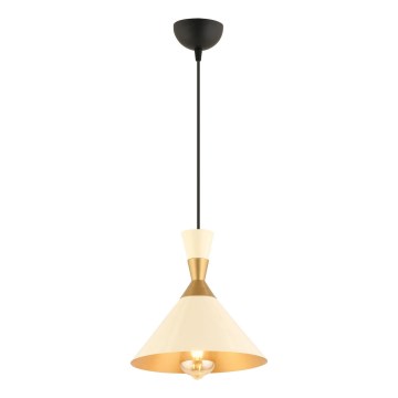 Piekaramā lustra MONZA 1xE27/40W/230V Ø 25 cm krēmīga/zeltaina