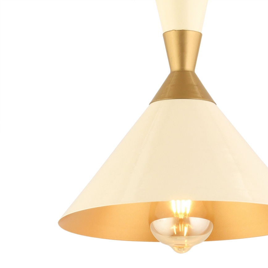 Piekaramā lustra MONZA 1xE27/40W/230V Ø 25 cm krēmīga/zeltaina
