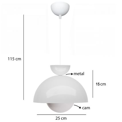 Piekaramā lustra SALVA 1xE27/15W/230V balta