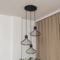 Piekaramā lustra SOLANO uz kabeļa 3x E27/15W/230V melna/spīdīgs hroms