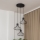 Piekaramā lustra SOLANO uz kabeļa 3x E27/15W/230V melna/spīdīgs hroms