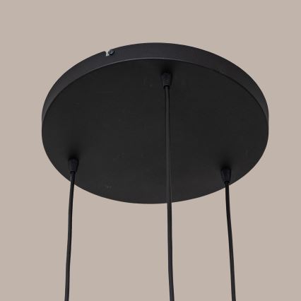 Piekaramā lustra SOLANO uz kabeļa 3x E27/15W/230V melna/spīdīgs hroms