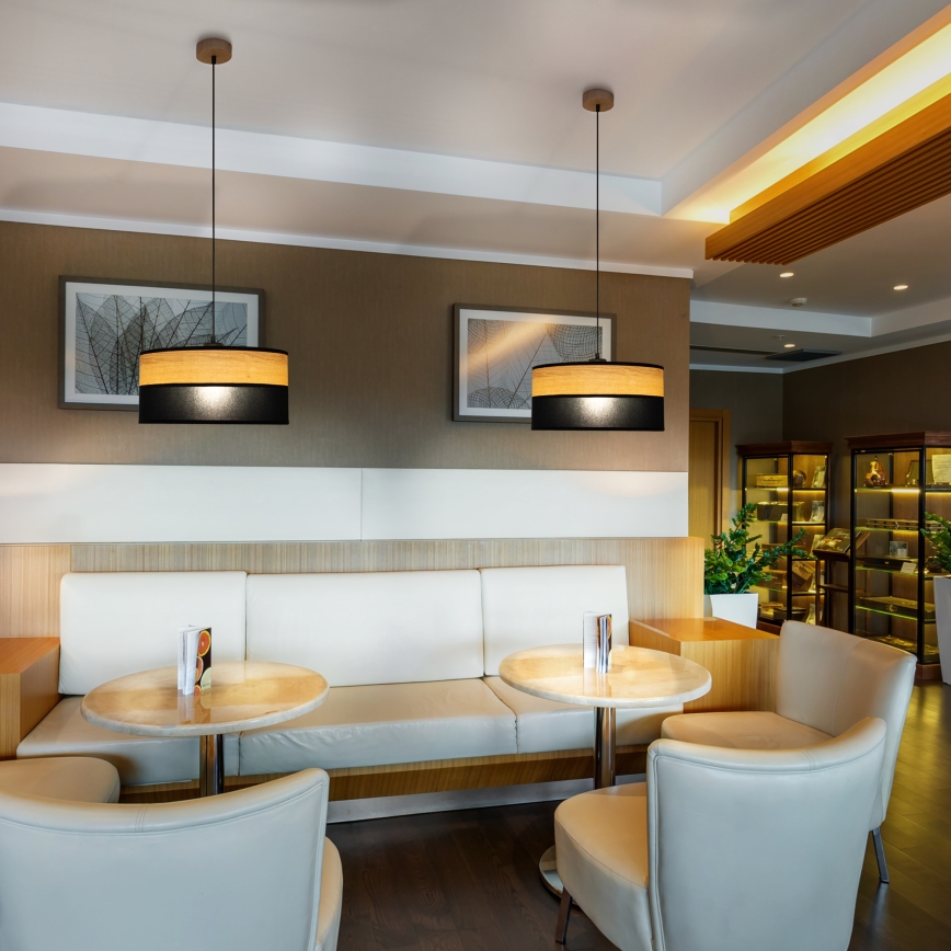 Piekaramā lustra uz kabeļa ALBA 1xE27/15W/230V Ø 40 cm melna/brūna