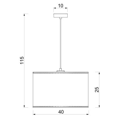 Piekaramā lustra uz kabeļa ARDEN 1xE27/15W/230V Ø 40 cm bēša