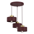 Piekaramā lustra uz kabeļa MARTI 3xE27/15W/230V burgundija/zelta