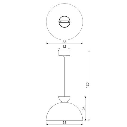 Piekaramā lustra uz kabeļa NEVIS 1xE27/15W/230V Ø 38 cm brūna