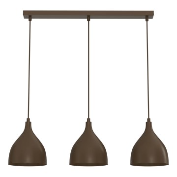 Piekaramā lustra uz kabeļa NOAK CLASSIC 3xE27/15W/230V brūna