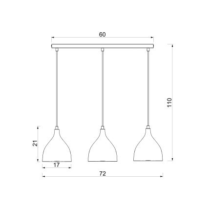 Piekaramā lustra uz kabeļa NOAK CLASSIC 3xE27/15W/230V brūna