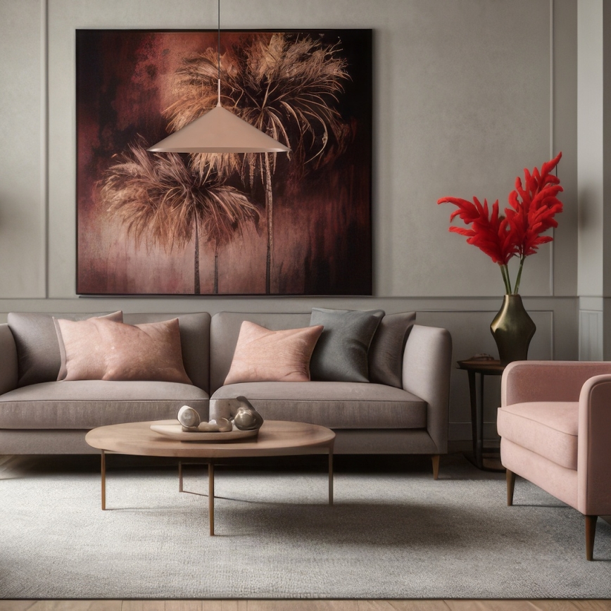 Piekaramā lustra uz troses CAPITAL 1xGX53/15W/230V, Ø 60 cm, rožu zelta