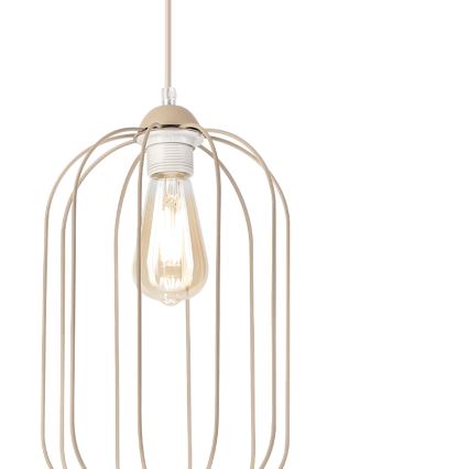 Piekaramā lustra uz troses DESTELLO 1xE27/15W/230V Ø 21 cm bēša