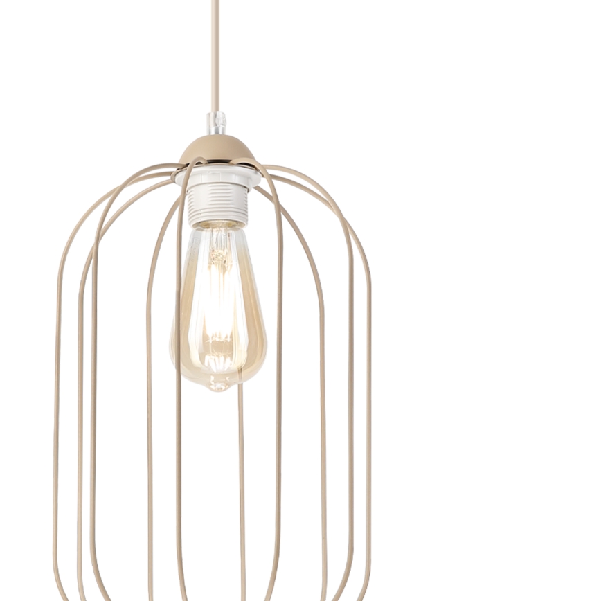 Piekaramā lustra uz troses DESTELLO 1xE27/15W/230V Ø 21 cm bēša
