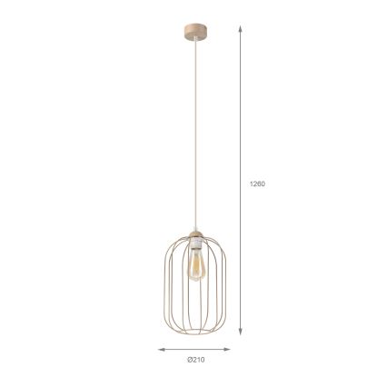 Piekaramā lustra uz troses DESTELLO 1xE27/15W/230V Ø 21 cm bēša