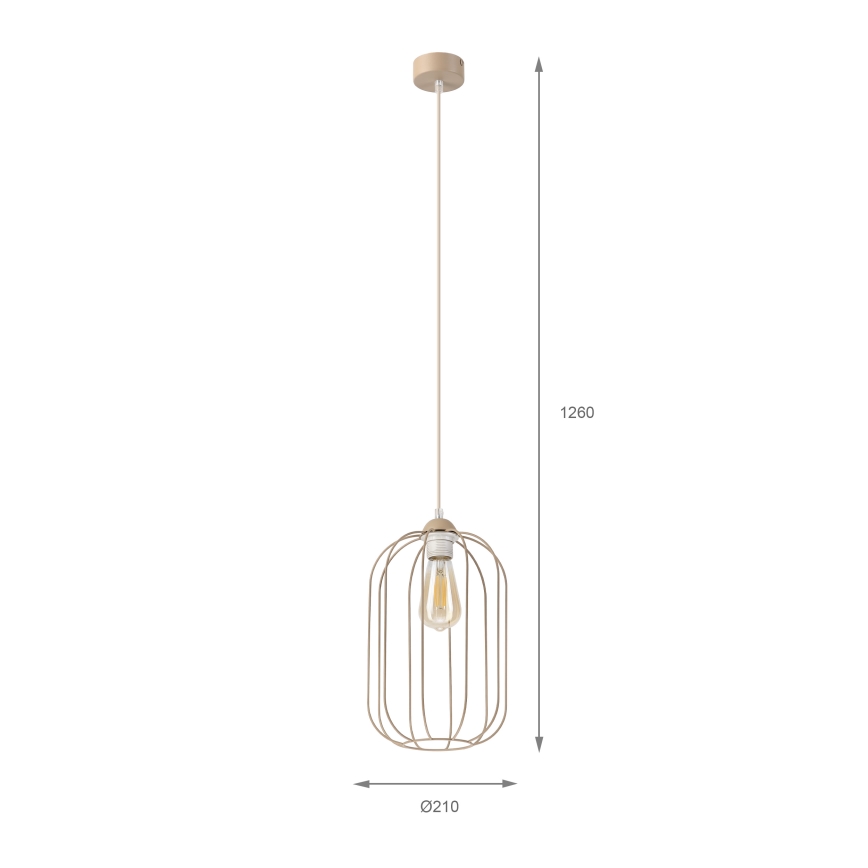 Piekaramā lustra uz troses DESTELLO 1xE27/15W/230V Ø 21 cm bēša
