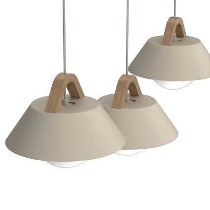 Piekaramā lustra uz troses FUNDA 3xE27/15W/230V bēša