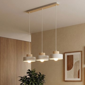 Piekaramā lustra uz troses KIVI 3xE27/15W/230V balta