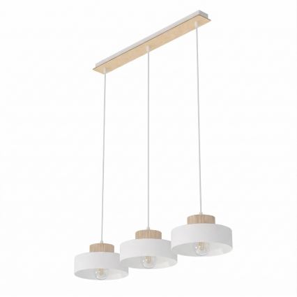 Piekaramā lustra uz troses KIVI 3xE27/15W/230V balta