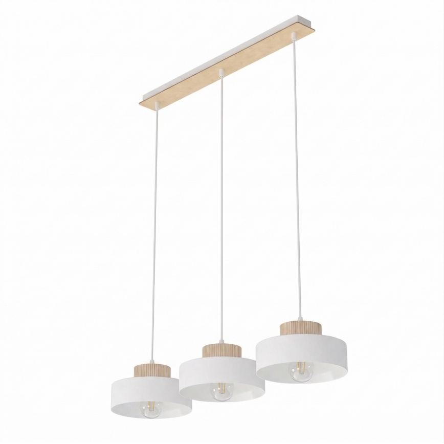 Piekaramā lustra uz troses KIVI 3xE27/15W/230V balta