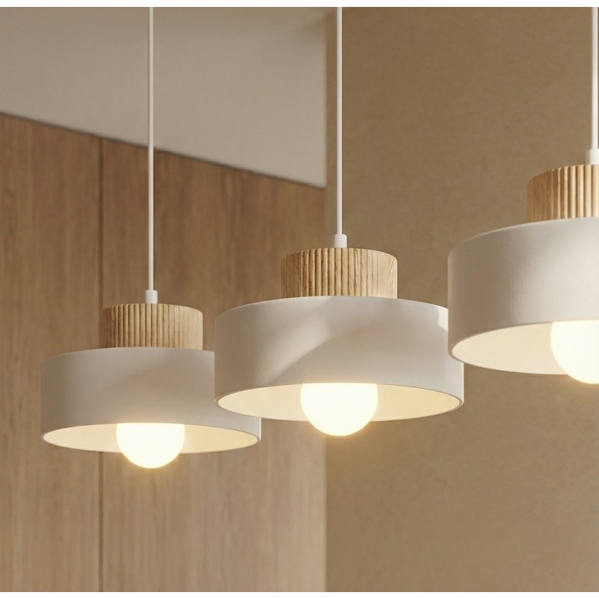 Piekaramā lustra uz troses KIVI 3xE27/15W/230V balta