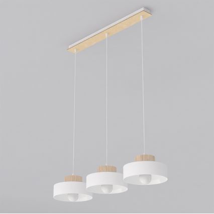 Piekaramā lustra uz troses KIVI 3xE27/15W/230V balta