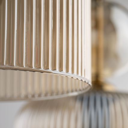 Piekaramā lustra uz troses SOPHIA 3xE14/10W/230V melna/dūmakaini bēša