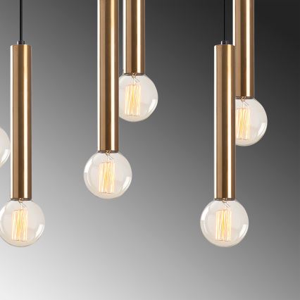 Piekaramā lustra uz troses TEMPO 7xE27/40W/230V zelta