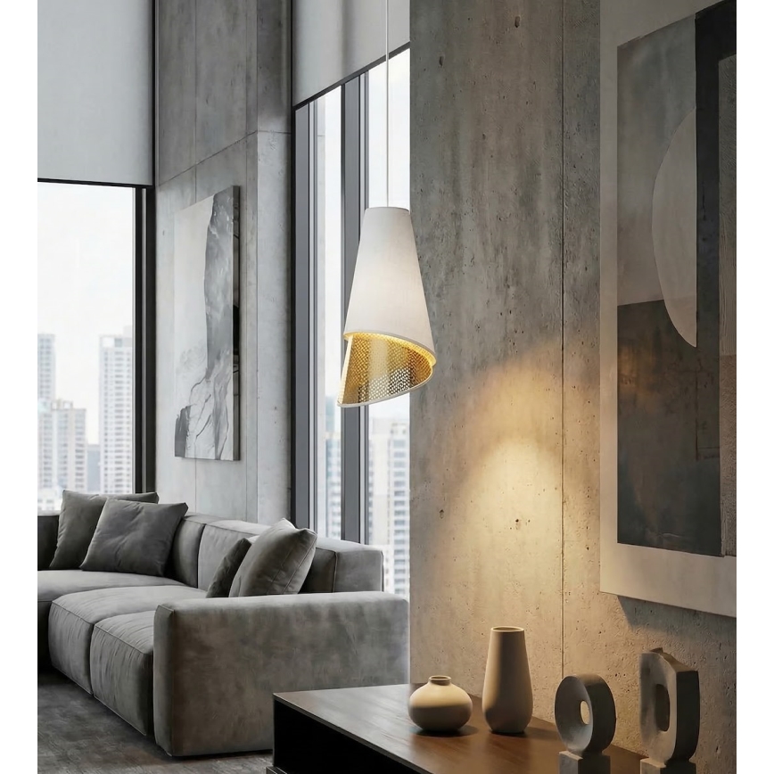 Piekaramā lustra uz vada MODA 1xE27/15W/230V balta/zelta