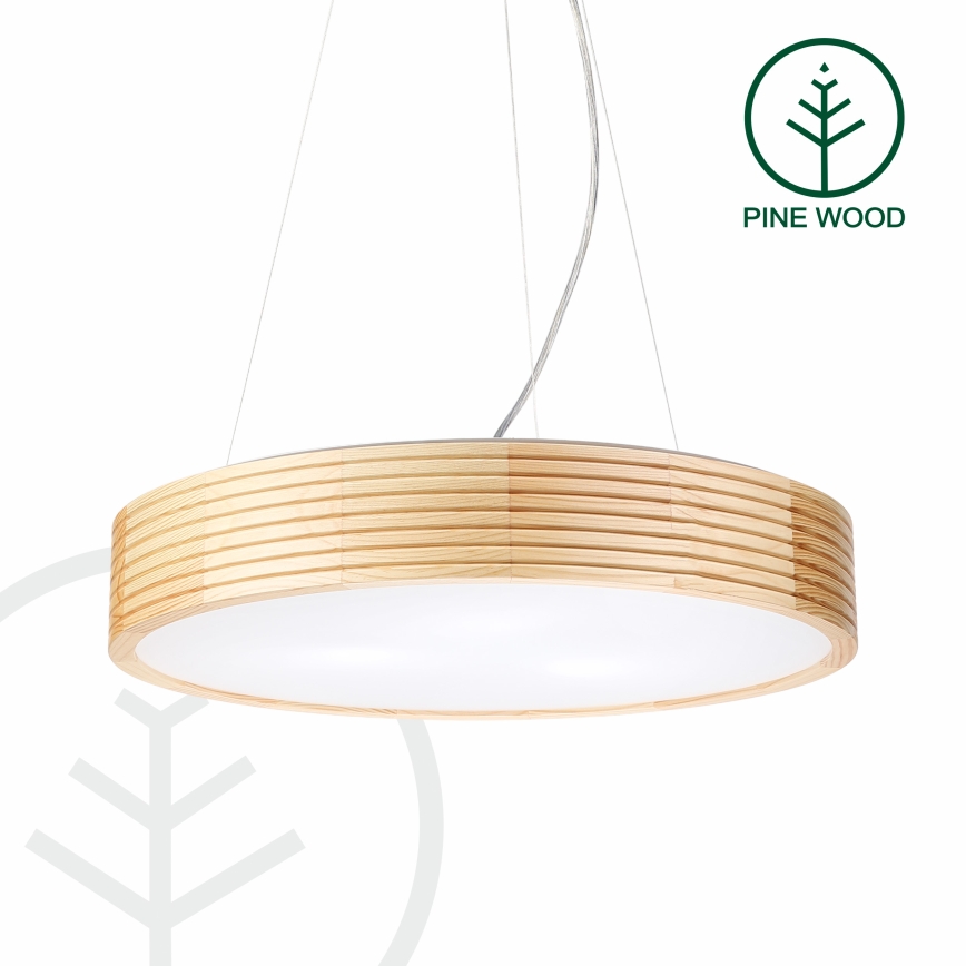 Piekaramā lustra uz vada NATURAL MODERN 3xE27/15W/230V Ø 47,5 cm no priedes
