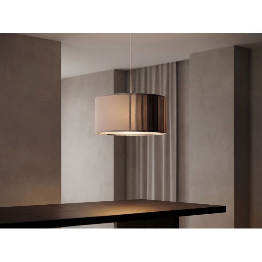 Piekaramā lustra uz vada STRIPES 1xE27/60W/230V Ø 40 cm pelēka