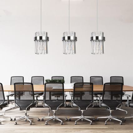 Piekaramā lustra uz vada VETRO 3xE14/10W/230V spīdīga hroma apdare