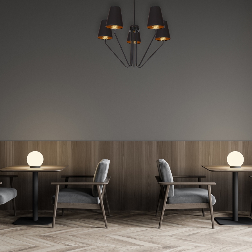 Piekarama lustra VICTORIA 5xE27/60W/230V melns