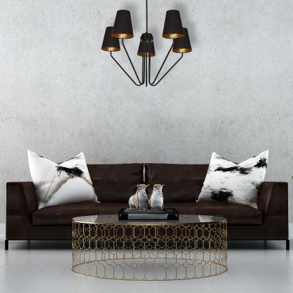 Piekarama lustra VICTORIA 5xE27/60W/230V melns