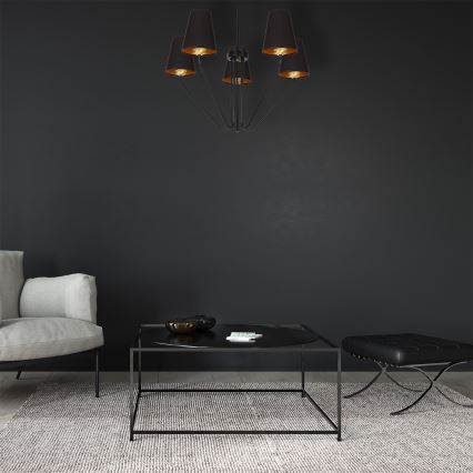 Piekarama lustra VICTORIA 5xE27/60W/230V melns