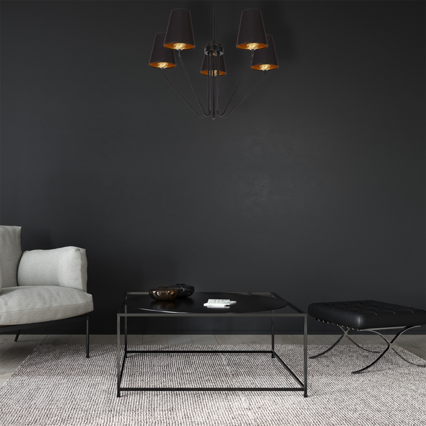 Piekarama lustra VICTORIA 5xE27/60W/230V melns