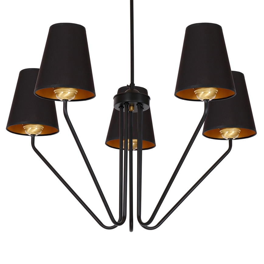 Piekarama lustra VICTORIA 5xE27/60W/230V melns