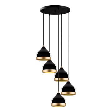 Piekaramā lustra YILDO ar kabeli 5xE27/40W/230V melna/zelta