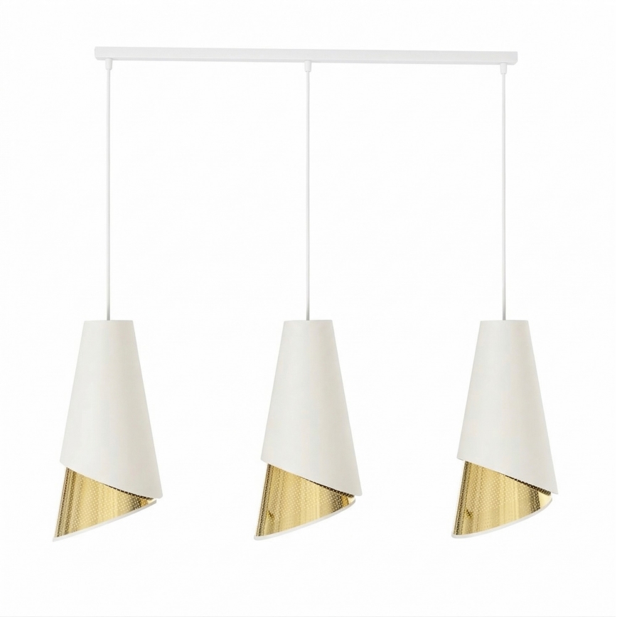 Piekaramā MODA lustra uz vada 3xE27/15W/230V balta/zelta