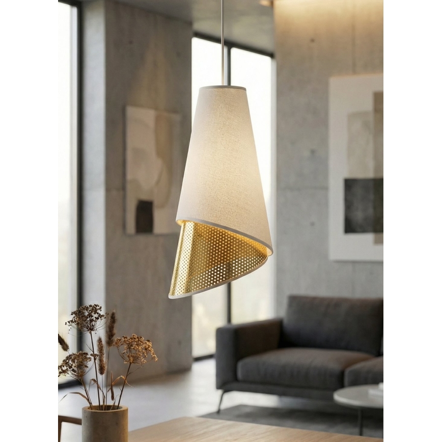 Piekaramā MODA lustra uz vada 3xE27/15W/230V balta/zelta