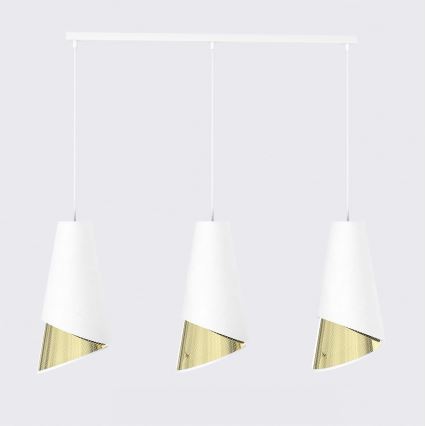 Piekaramā MODA lustra uz vada 3xE27/15W/230V balta/zelta