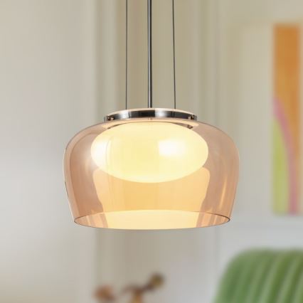 Piekaramais gaismeklis ar kabeli INSIEME 1xGX53/10W/230V Ø 35 cm dūmakaini bēšs