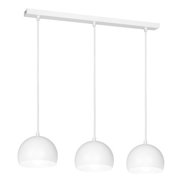 Piekaramais gaismeklis ar kabeli SOOL 3xE27/15W/230V, balts