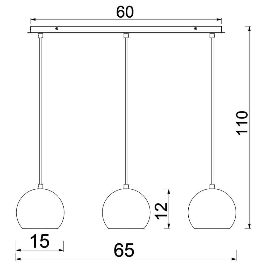 Piekaramais gaismeklis ar kabeli SOOL 3xE27/15W/230V, balts