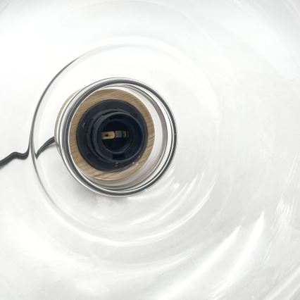 Piekaramais gaismeklis ar trosi SINGLE 1xE27/60W/230V Ø 28 cm ozols