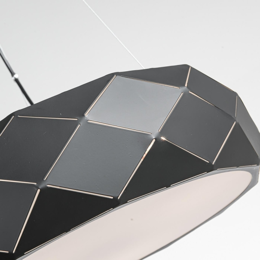 Piekaramais gaismeklis REUS uz stieples, 3x E27/40W/230V, Ø 47 cm, melns