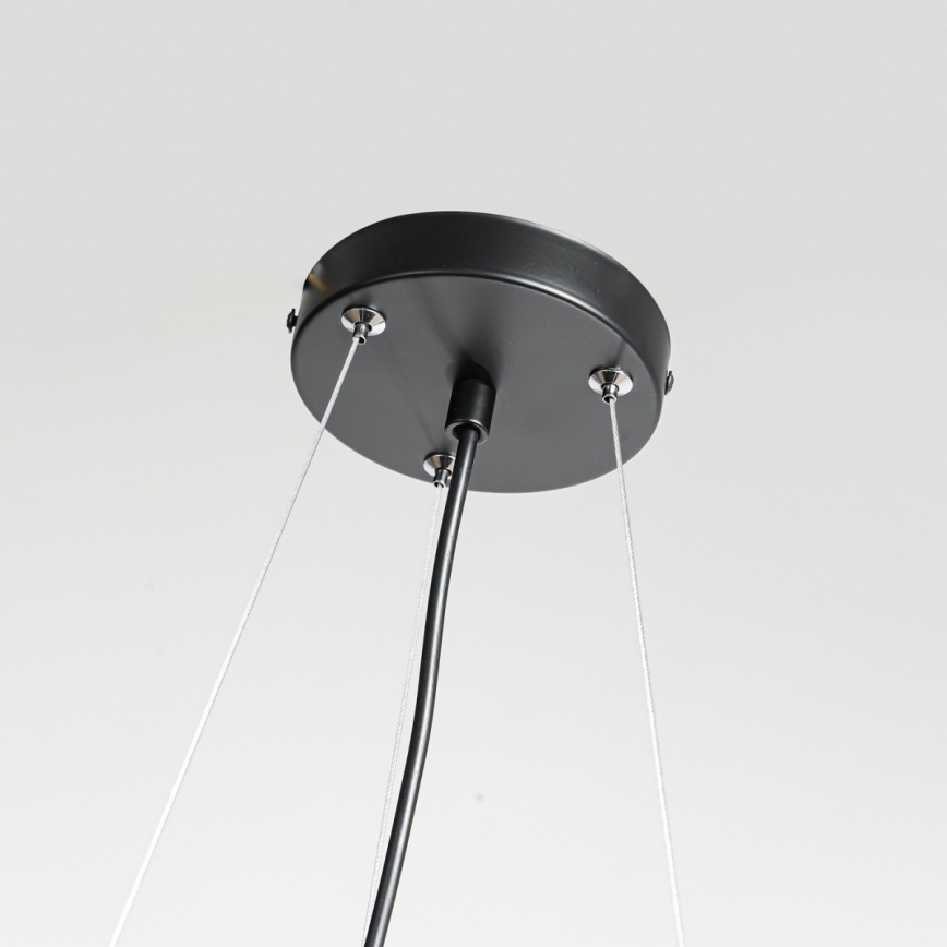 Piekaramais gaismeklis REUS uz stieples, 3x E27/40W/230V, Ø 47 cm, melns